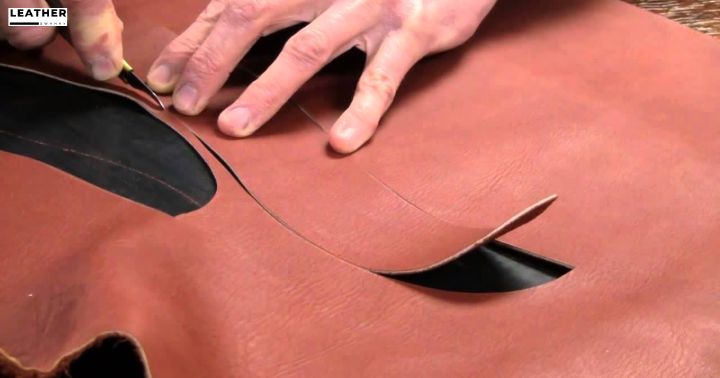 Using The Exacto Knife To Thin Leather